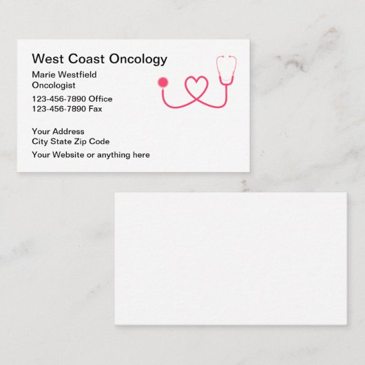 医療癌腫瘍医ビジネスカード 名刺 (正面/裏面)