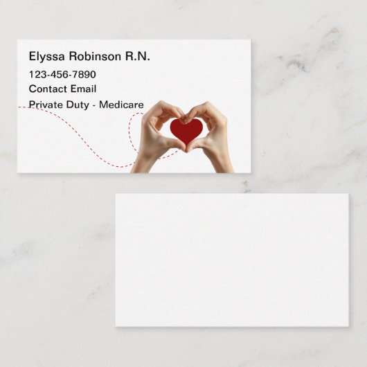 医療登録ナースハート温暖化 名刺 (正面/裏面)