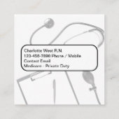 医療登録ナースユニーク名刺 スクエア名刺 (裏面)