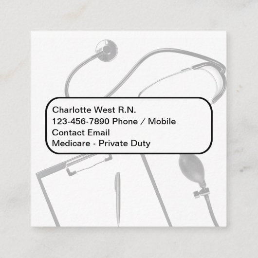 医療登録ナースユニーク名刺 スクエア名刺 (裏面)