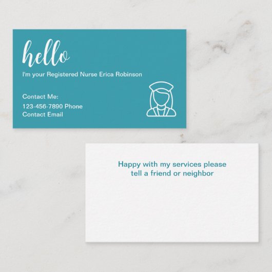 医療登録ナース連絡名刺 名刺 (正面/裏面)