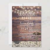 医療看護学校の卒業式　海辺の素朴な雰囲気 招待状 (正面)