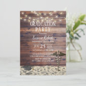 医療看護学校の卒業式　海辺の素朴な雰囲気 招待状 (スタンド正面)