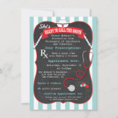 医療看護学校卒業処方箋 招待状 (正面)