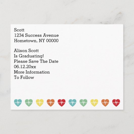 医療看護学校卒業生 案内ポストカード (裏面)