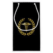 医療看護王室の金ゴールド死体記号 スモールペーパーバッグ (裏面)