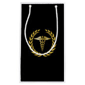 医療看護王室の金ゴールド死体記号 スモールペーパーバッグ (正面)