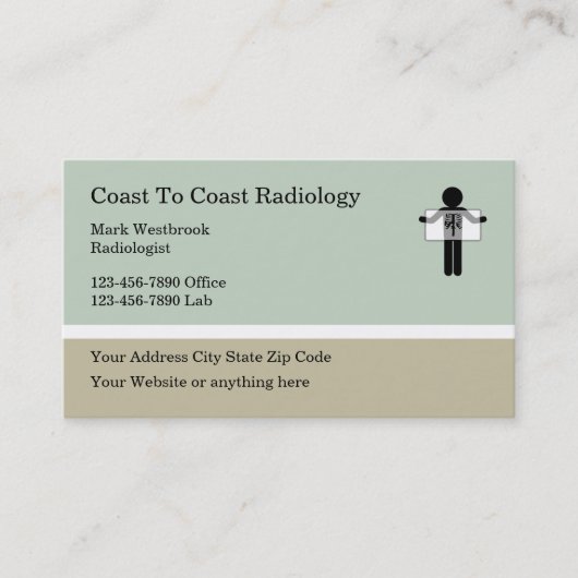 医療研究所放射線科医の名刺 名刺 (正面)