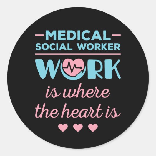 医療社会人の仕事はハート ラウンドシール (正面)