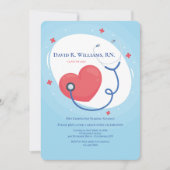 医療系卒業 卒業式 招待状 (正面)