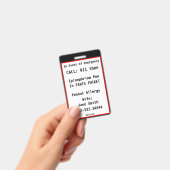 医療緊急バッジラベルカスタム情報 バッジ (手持ち)