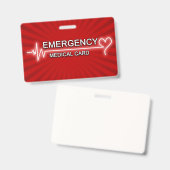 医療緊急時 ID カード バッジ (正面＆裏面)