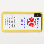 医療緊急糖尿病警告情報カスタム Case-Mate iPhoneケース (裏面(横))