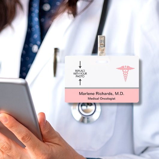 医療腫瘍医がん写真IDテンプレート バッジ