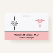 医療腫瘍医がん写真IDテンプレート バッジ (正面)