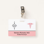 医療腫瘍医がん写真IDテンプレート バッジ (正面クリップ)