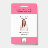 医療腫瘍学スタッフの写真IDバッジ バッジ (裏面)