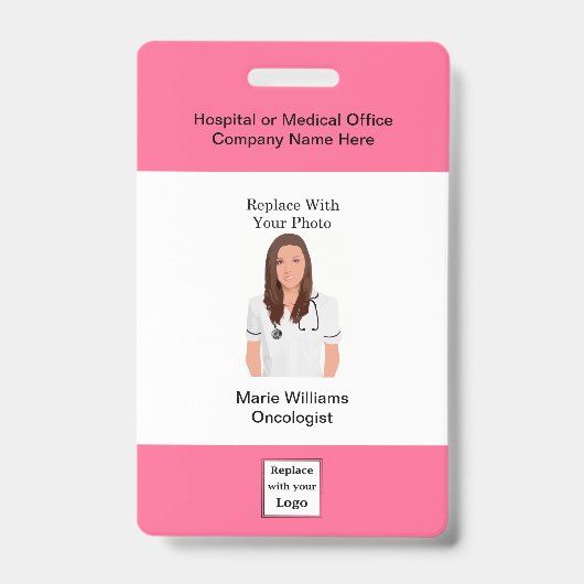 医療腫瘍学スタッフの写真IDバッジ バッジ (正面)