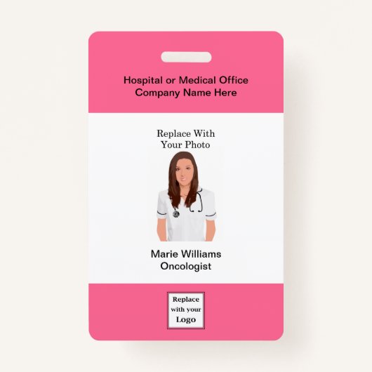 医療腫瘍学スタッフの写真IDバッジ バッジ (正面)