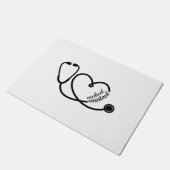 医療補助ハート聴診器 ドアマット (アングル)