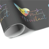 医療補助病院のEKGパルス水色 ラッピングペーパー (ロールコーナー)