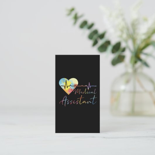 医療補助病院EKGパルス水色 名刺 (スタンド正面)