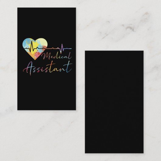 医療補助病院EKGパルス水色 名刺 (正面/裏面)