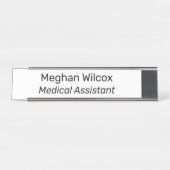 医療補助白色 デスクネームプレート (正面)