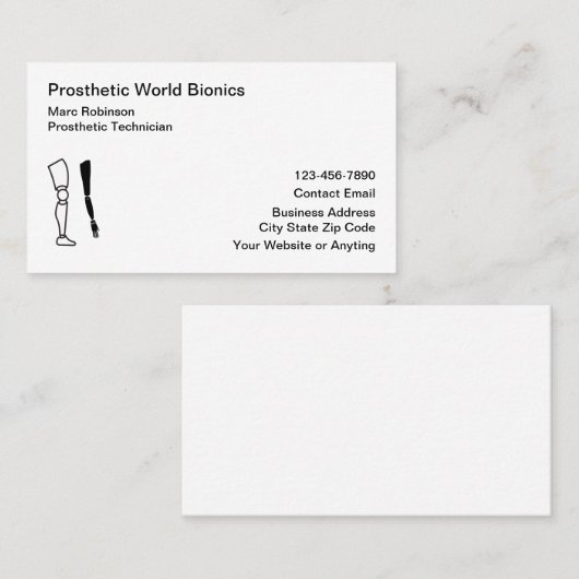 医療補綴技術者の名刺 名刺 (正面/裏面)