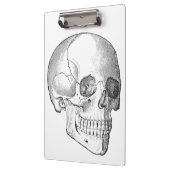 医療解剖学ヴィンテージスカルスケッチモノクロ クリップボード (左)