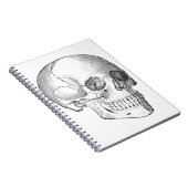 医療解剖学ヴィンテージスカルスケッチモノクロ ノートブック (右側)