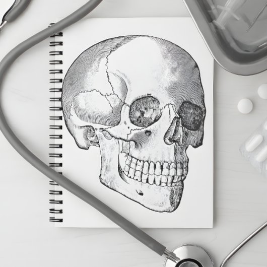 医療解剖学ヴィンテージスカルスケッチモノクロ ノートブック