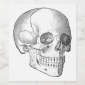 医療解剖学ヴィンテージスカルスケッチモノクロ ワインラベル (シングルラベル)