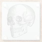医療解剖学 ヴィンテージ スカル 描画 モノクローム ガラスコースター (裏面)