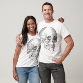 医療解剖学 ヴィンテージ スカル 描画 モノクローム Tシャツ (ユニセックス)