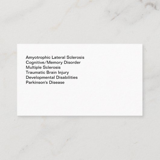 医療言語聴覚士の名刺 名刺 (裏面)