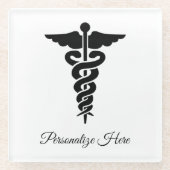 医療記号   ガラスコースター (正面)