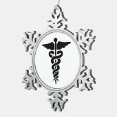 医療記号 スノーフレークピューターオーナメント (右)