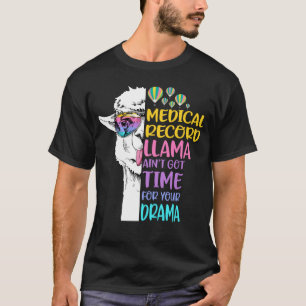 医療記録ラマの得時間なし Tシャツ