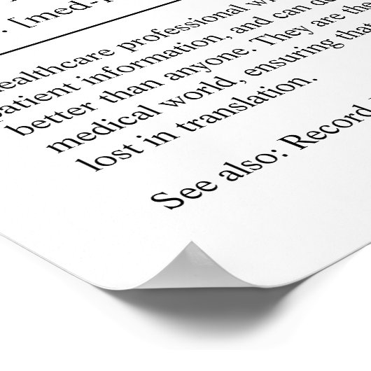 医療記録技術者のパーソナライズされたギフトサイト ポスター (角)