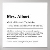 医療記録技術者のパーソナライズされたギフトサイト ポスター (正面)