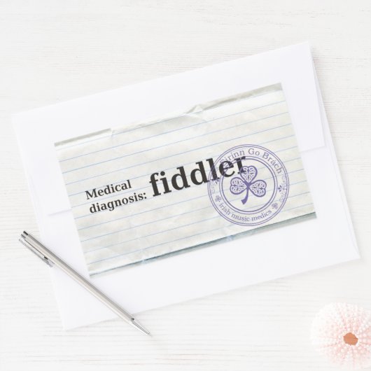 医療診断： Fiddler 長方形シール (封筒)