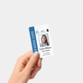 医療認定パーソナライズされた従業員の青ID バッジ (手持ち)