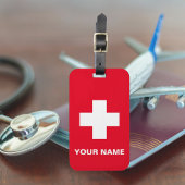 医療警パーソナライズされた告の赤い荷札 ラゲッジタグ