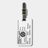 医療警告アレルギー緊急事態のパーソナライズ ラゲッジタグ (正面縦)