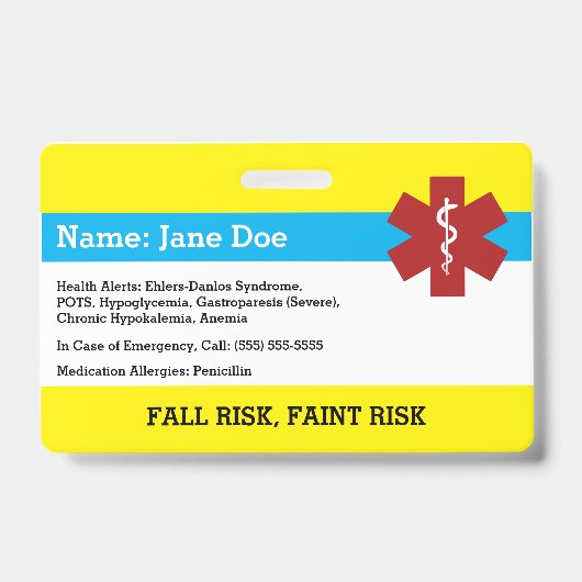 医療警告バッジ バッジ (Front)