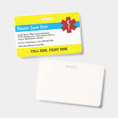 医療警告バッジ バッジ (Front & Back)