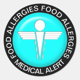 医療警告 – ティール（緑がかった色）クラシックラウンドステッカー ラウンドシール