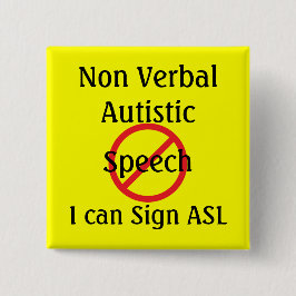 医療警報ツール非言語自閉症 缶バッジ