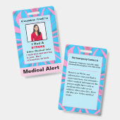 医療警報連絡緊急カスタムカードバッジ バッジ (表裏)